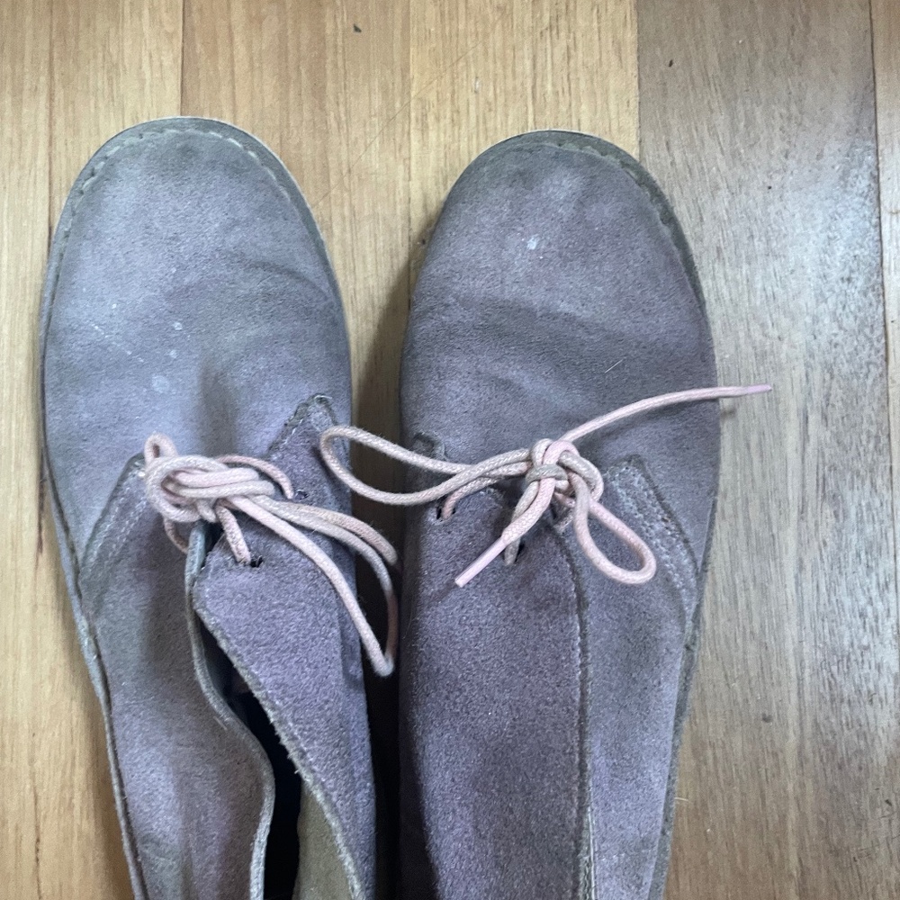 Lavender suede Spanish chukkas